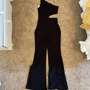 NWT MISSGUIDED one shoulder cut out flare jumpsuit